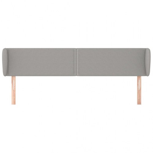 Sengegavl med kanter 147x23x78/88cm stof lysegrå