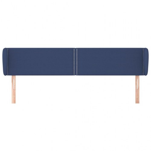 Sengegavl med kanter 163x23x78/88 cm stof blå