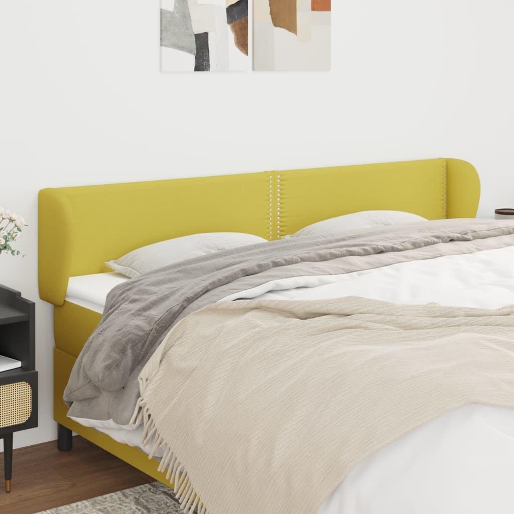 Sengegavl med kanter 163x23x78/88 cm stof grøn