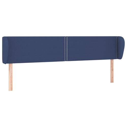 Sengegavl med kanter 183x23x78/88 cm stof blå