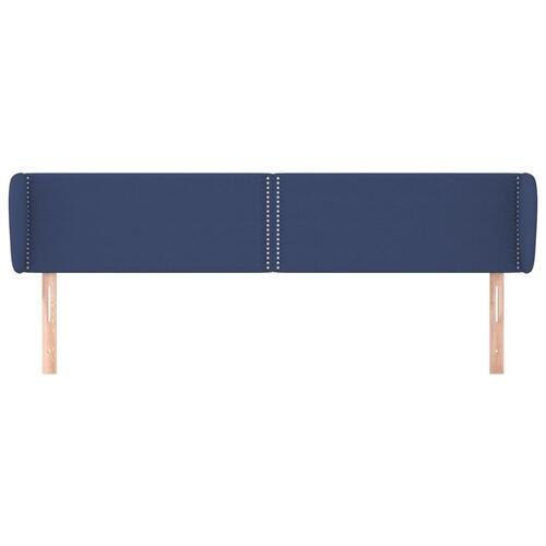 Sengegavl med kanter 183x23x78/88 cm stof blå