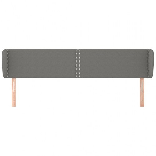 Sengegavl med kanter i stof - mørkegrå 203 x 23 x 78/88 cm