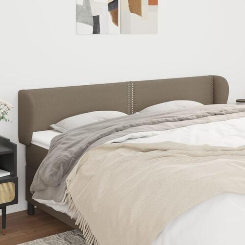 Sengegavl med kanter 203x23x78/88 cm stof gråbrun