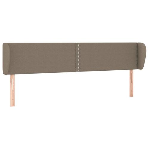 Sengegavl med kanter 203x23x78/88 cm stof gråbrun