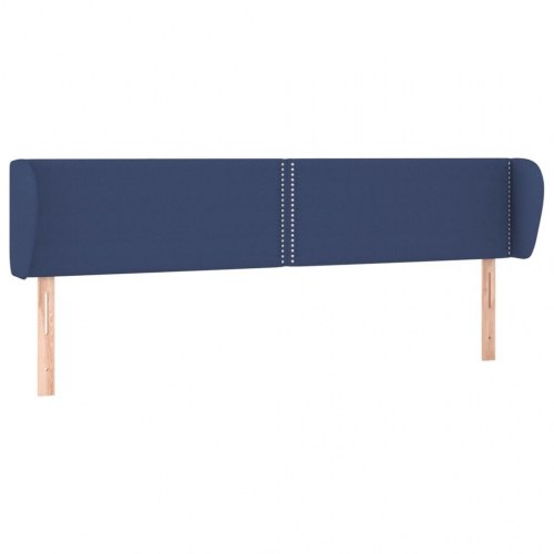Sengegavl med kanter 203 x 23 x 78/88 cm - blå