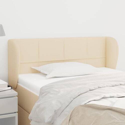 Sengegavl med kanter 83x23x78/88 cm stof cremefarvet