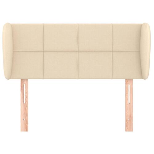 Sengegavl med kanter 83x23x78/88 cm stof cremefarvet