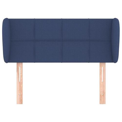 Sengegavl med kanter 83x23x78/88 cm stof blå