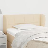 Sengegavl med kanter 93x23x78/88 cm stof cremefarvet