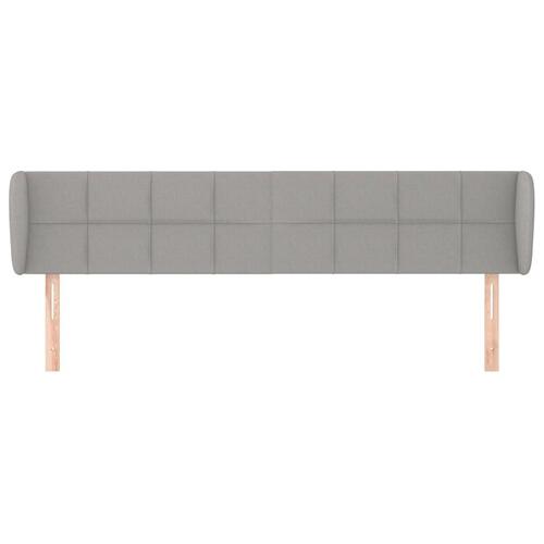 Sengegavl med kanter 203x23x78/88cm stof lysegrå