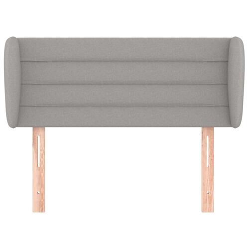 Sengegavl med kanter 83x23x78/88 cm stof lysegrå