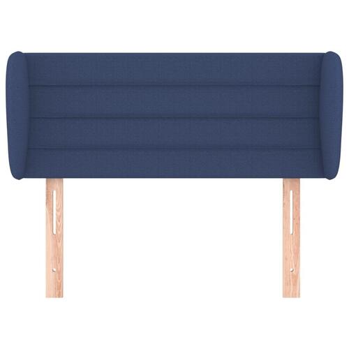 Sengegavl med kanter 83x23x78/88 cm stof blå