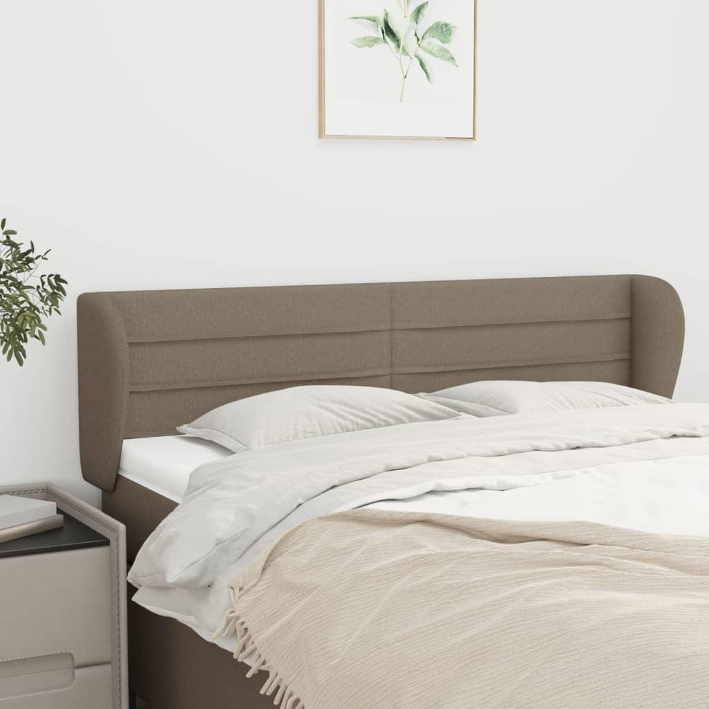 Sengegavl med kanter 147x23x78/88 cm stof gråbrun billede