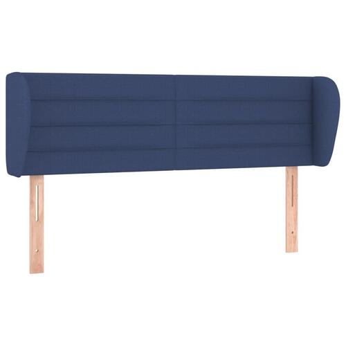 Sengegavl med kanter 147x23x78/88 cm stof blå