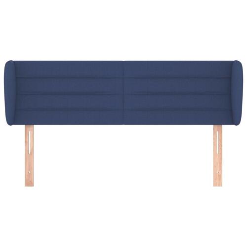Sengegavl med kanter 147x23x78/88 cm stof blå