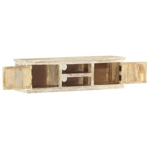 Tv-skab 130x30x36 cm massivt mangotræ hvid