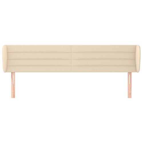 Sengegavl med kanter 163x23x78/88 cm stof cremefarvet