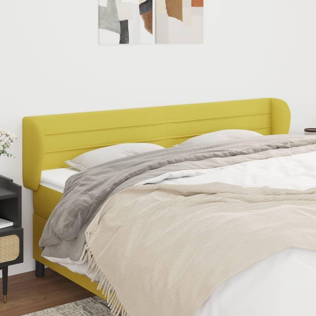 Sengegavl med kanter 163x23x78/88 cm stof grøn