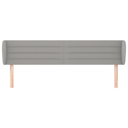 Sengegavl med kanter 183x23x78/88cm stof lysegrå