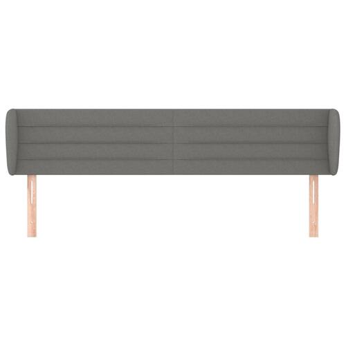 Sengegavl med kanter 183x23x78/88 cm stof mørkegrå