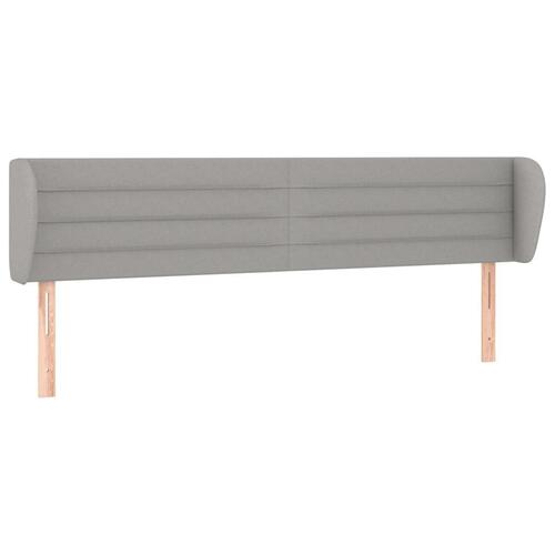 Sengegavl med kanter 203x23x78/88cm stof lysegrå