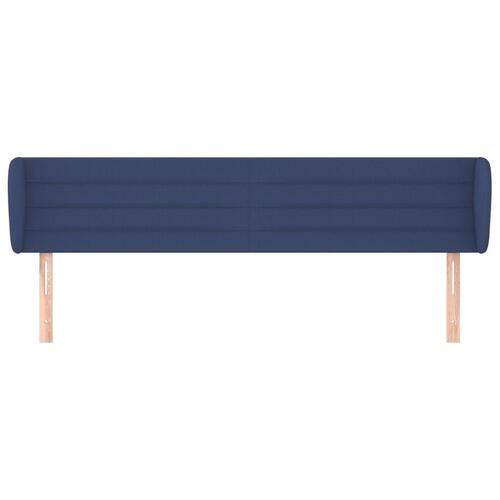 Sengegavl med kanter 203x23x78/88 cm stof blå