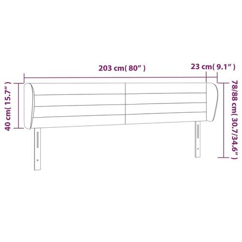 Sengegavl med kanter 203x23x78/88 cm stof grøn