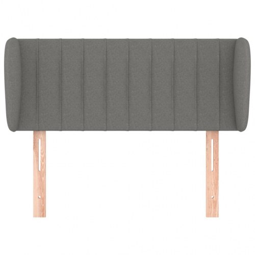 Sengegavl med kanter i stof - mørkegrå, 83 x 23 x 78/88 cm