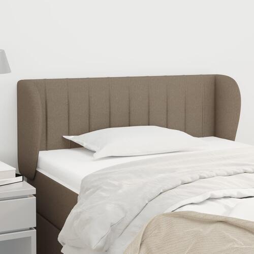 Sengegavl med kanter 83x23x78/88 cm stof gråbrun