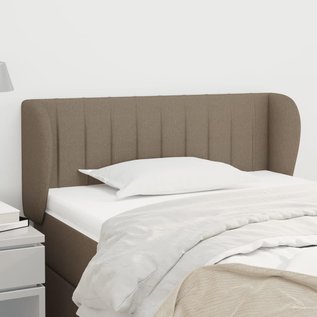 Sengegavl med kanter 83x23x78/88 cm stof gråbrun