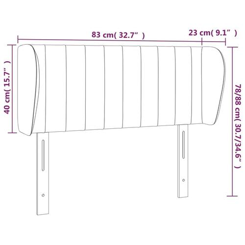 Sengegavl med kanter 83x23x78/88 cm stof gråbrun