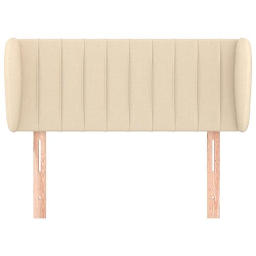 Sengegavl med kanter 93x23x78/88 cm stof cremefarvet