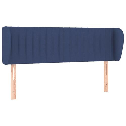 Sengegavl med kanter 147x23x78/88 cm stof blå