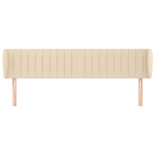 Sengegavl med kanter 163x23x78/88 cm stof cremefarvet