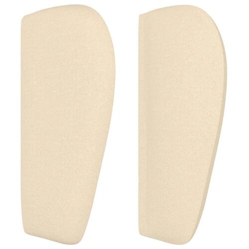 Sengegavl med kanter 163x23x78/88 cm stof cremefarvet