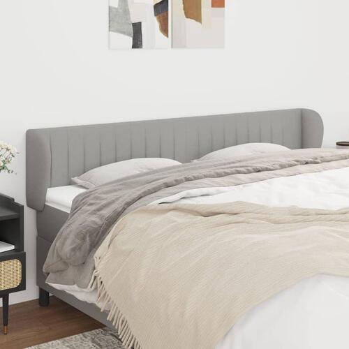 Sengegavl med kanter 183x23x78/88cm stof lysegrå