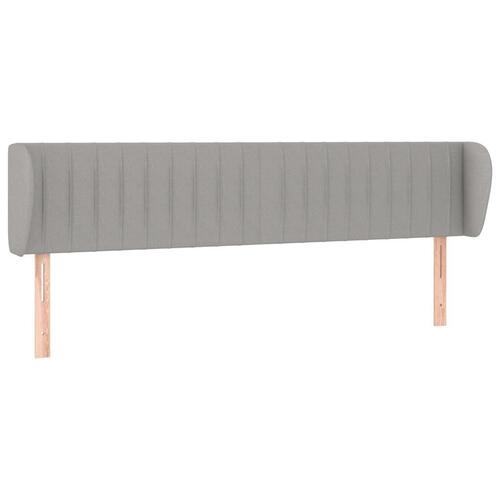Sengegavl med kanter 183x23x78/88cm stof lysegrå