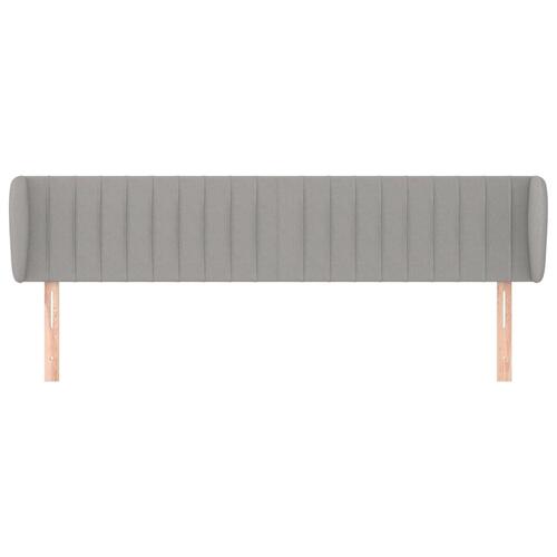 Sengegavl med kanter 183x23x78/88cm stof lysegrå