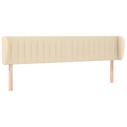 Sengegavl med kanter 183x23x78/88 cm stof cremefarvet