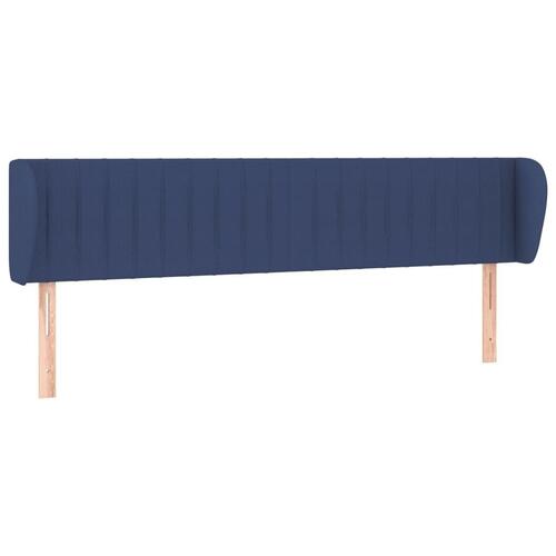 Sengegavl med kanter 183x23x78/88 cm stof blå