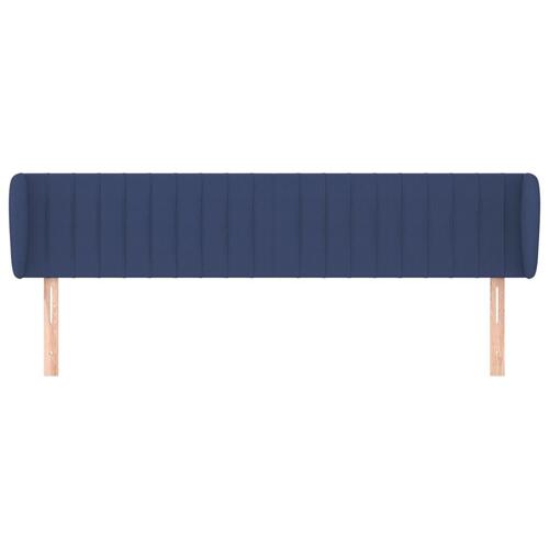 Sengegavl med kanter 183x23x78/88 cm stof blå