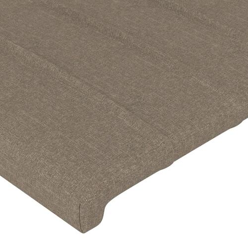 Sengegavl med kanter 203x23x78/88 cm stof gråbrun