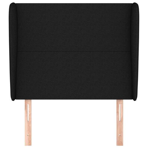 Sengegavl med kanter 83x23x118/128 cm stof sort