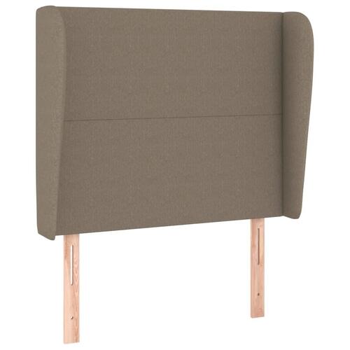 Sengegavl med kanter 83x23x118/128 cm stof gråbrun