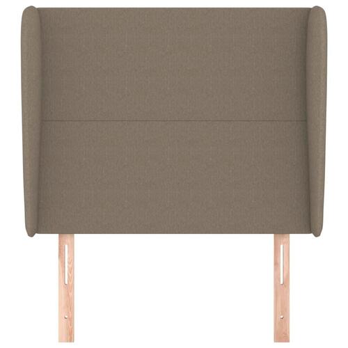 Sengegavl med kanter 83x23x118/128 cm stof gråbrun
