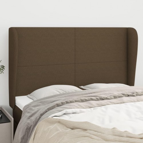 Sengegavl med kanter 147 x 23 x 118/128 cm - mørkebrun