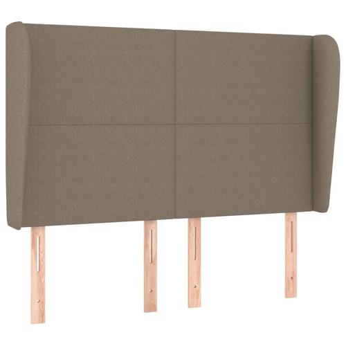 Sengegavl med kanter 147x23x118/128 cm stof gråbrun