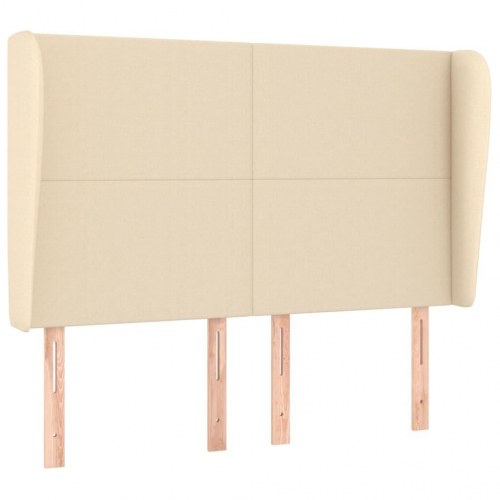 Sengegavl med kanter 147 x 23 x 118/128 cm - cremefarvet