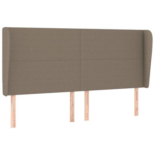 Sengegavl med kanter 163x23x118/128 cm stof gråbrun