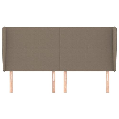 Sengegavl med kanter 163x23x118/128 cm stof gråbrun